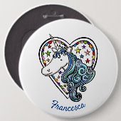 Persoonlijke Unicorn Button Badge (Voorkant /achterkant)