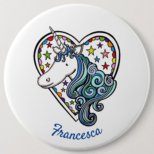 Persoonlijke Unicorn Button Badge (Voorkant)