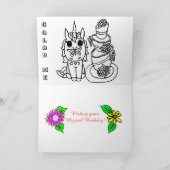 Persoonlijke Unicorn en prinses Birthday Kaart (Binnen)