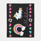 Persoonlijke Unicorn en regenboog Fleece Deken (Voorkant)