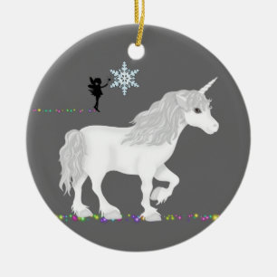 Persoonlijke Unicorn-, Fairy- en kerstboom Keramisch Ornament