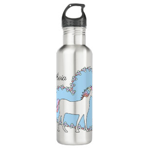 Persoonlijke Unicorn met hart Waterfles