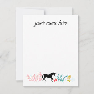 Persoonlijke Unicorn-notiecards Notitiekaartje