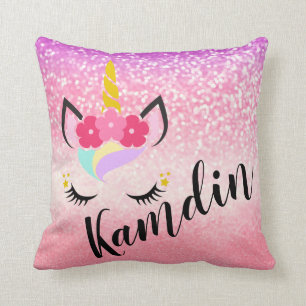 Persoonlijke Unicorn Ombre Fade Glitter Pillow Kussen
