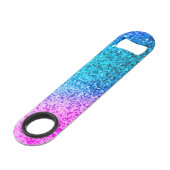 Persoonlijke Unicorn Ombre Glitter Bottle Opene Speed Flessenopener (Achterkant Gekanteld)