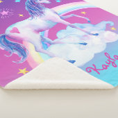 Persoonlijke Unicorn op Clouds 3 Sherpa Deken (3/4)