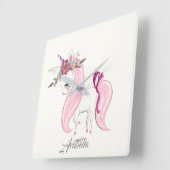 Persoonlijke Unicorn Vierkante Klok (Hoek)