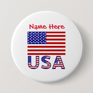 Persoonlijke USA-erfgoedvlag Ronde Button 7,6 Cm