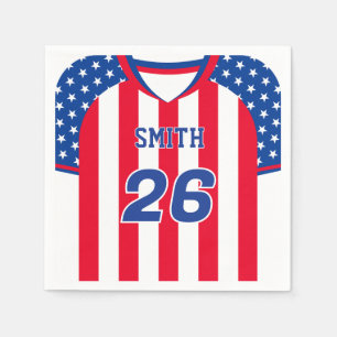 Persoonlijke USA Voetbal T-shirt servetten Op ma