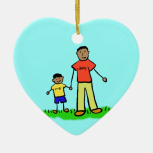 Persoonlijke Vader en Zoon Familie Sieraden Keramisch Ornament