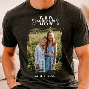 Persoonlijke Vaderdag Papa Familie Foto T-shirt