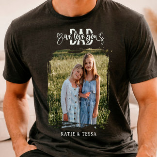 Persoonlijke Vaderdag Papa Familie Foto T-shirt