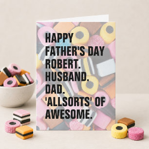 Persoonlijke Vaderdag Retro Allsorts Snoep Kaart