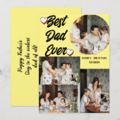 Persoonlijke Vaderdag, vier foto collage Feestdagenkaart (Voorkant / Achterkant)