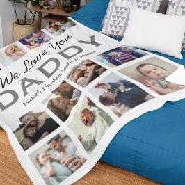Persoonlijke vaders Dag Foto Collage Fleece Deken