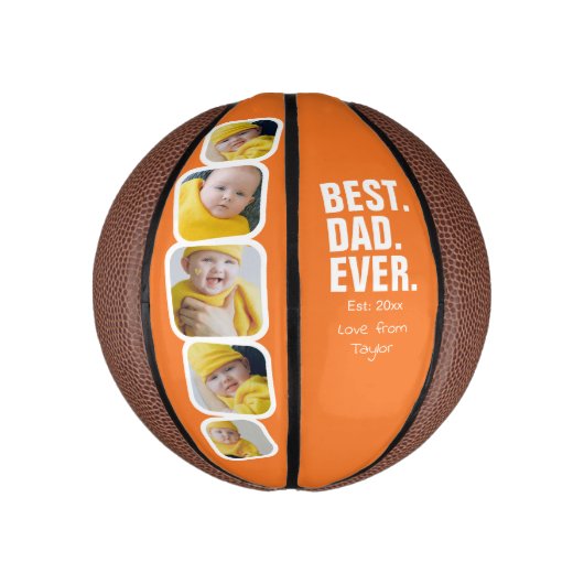 Persoonlijke vaders Dag Foto Gift Best Dad ever Basketbal (Verticaal)
