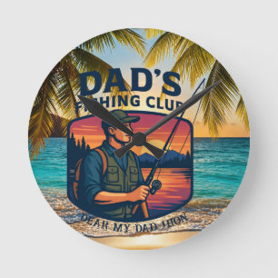 Persoonlijke Vader's Visclub Retro Zonsondergang K Ronde Klok