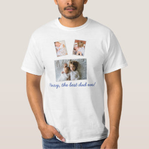 Persoonlijke vadersdag-shirts voeg uw foto's toe t-shirt