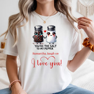 Persoonlijke Valentijn T-shirt voor koppels met gr