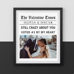 Persoonlijke Valentijns Krant Foto Poster
