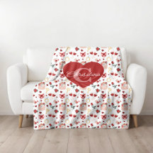 Persoonlijke Valentijnsdag fleece deken 