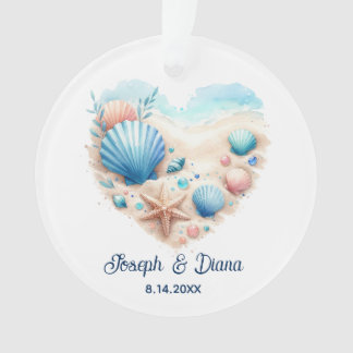 Persoonlijke Valentijnsdag Jubileum Zeeschelp Hart Ornament