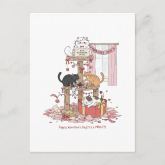 Persoonlijke Valentijnsdag Postkaart met Katten