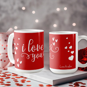 Persoonlijke Valentijnsdag Rode Hart Ik Hou Van Jo Koffiemok