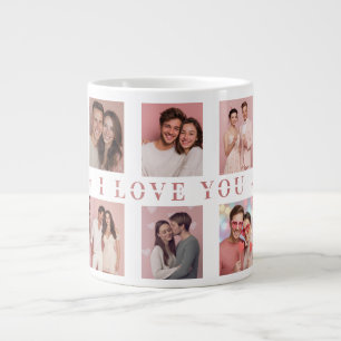 Persoonlijke Valentijnsdagmok Aangepaste foto's Extra Grote Beker