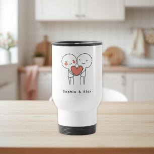 Persoonlijke valentijnskaart voor koppels reisbeker