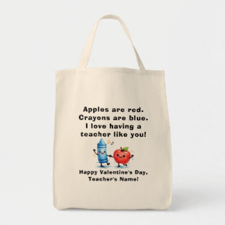 Persoonlijke Valentijnstas voor leraren Tote Bag
