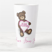 Persoonlijke Valnetine's Day  Teddy Bear Latte Mok (Voorkant)