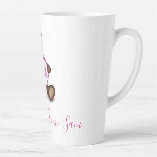 Persoonlijke Valnetine's Day  Teddy Bear Latte Mok (Rechts)