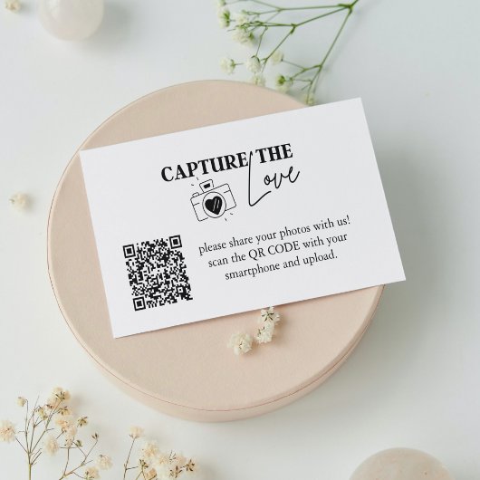 Persoonlijke vangst van de Liefde Wedding Qr-code Informatiekaartje