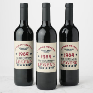 Persoonlijke veertig vintage 40e verjaardagsfeestj wijn etiket