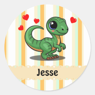 Persoonlijke Velociraptor Dinosaurus Stickers