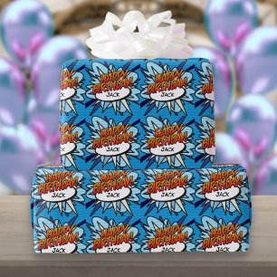 Persoonlijke VERJAARDAG Comic Book Pop Art Cadeaupapier