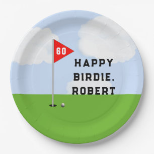 Persoonlijke verjaardag golf papieren bordje