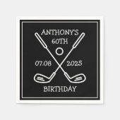 Persoonlijke Verjaardag Golfer 60e verjaardag gelu Servet (Voorkant)