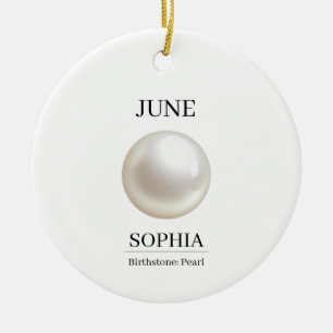 Persoonlijke verjaardag in juni Parel Keramisch Ornament