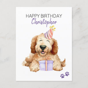 Persoonlijke Verjaardag Labradoodle Hond Briefkaart