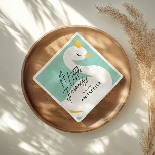 Persoonlijke Verjaardag Meisjes Schattige Zwanenpr Servet