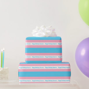 Persoonlijke verjaardag transgender vlag cadeaupapier
