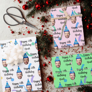 Persoonlijke verjaardagscadeauverpakking, aangepas inpakpapier vel