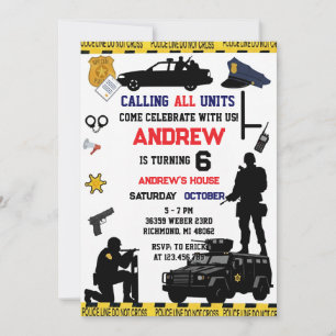 Persoonlijke verjaardagsfeest Politie Speciale Een Kaart