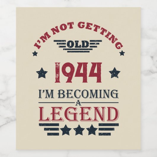 Persoonlijke verjaardagsfeestje voor tachtig jaar wijn etiket (Enkel label)