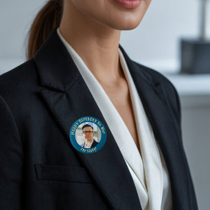 Persoonlijke verjaardagsfoto, jouw foto badge ronde button 3,2 cm