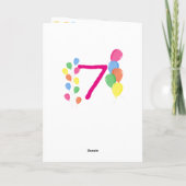 Persoonlijke verjaardagskaart voor 7-jarigen kaart (Achterkant)