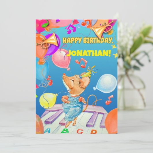 Persoonlijke verjaardagskaart voor jongens bedankk bedankkaart (Staand voorkant)