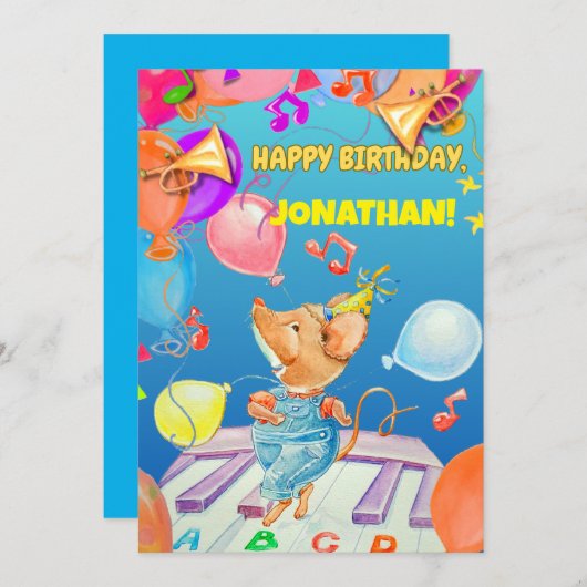 Persoonlijke verjaardagskaart voor jongens bedankk bedankkaart (Voorkant / Achterkant)